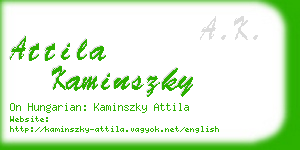 attila kaminszky business card